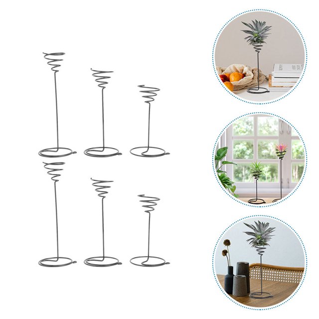 COMPUKAS 6Ud Soporte Para Plantas De Aire De Inoxidable Negro Para En Casa