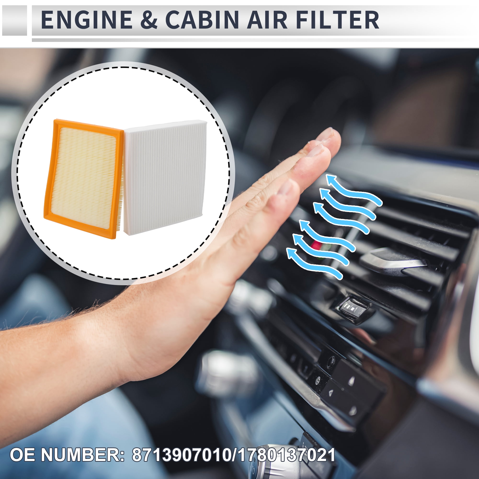 Unique Bargains Engine Cabin Air Filter Combo Set for Toyota Prius 1.8L 2010-2015