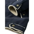 thumbnail image 6 of HOW'ON Men's Winter Casual Sherpa Lined Jacket Multi Pockets Quilted Warm Coat Dark Blue L, 6 of 7