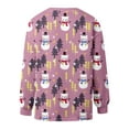 thumbnail image 5 of Wang6 Button down Christmas Cardigan for Women Trendy Long Sleeve Xmas Tree Snowman Printed Sweater Tops Fall Winter Crew Neck Loose Fit Lightweight Jacket Light Purple S, 5 of 5