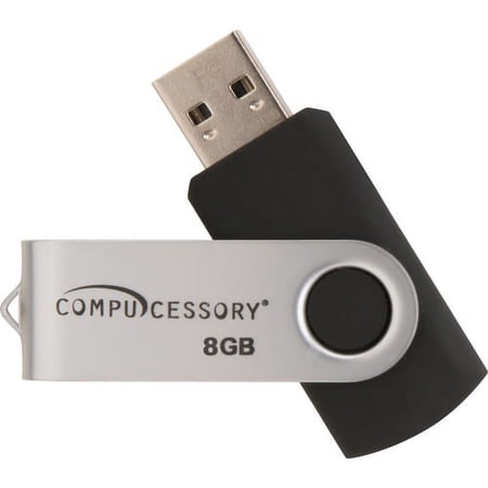 Compucessory Password Protected USB Flash Drives - 8 GB - USB 2.0 - 12 MB/s Read Speed - 5 MB/s Write Speed - Aluminum - 1 Year Warranty - 1 Each | Bundle of 10 Each