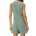 thumbnail image 3 of SWQZVT Womens Summer Rompers Casual Jumpsuits for Women Button Down Sleeveless Shorts Overalls Loose Onesie with Pockets, 3 of 8
