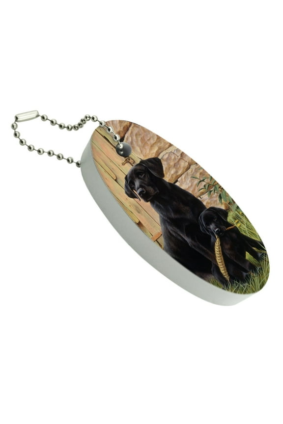 Black Labrador Retriever Dog Puppy Floating Foam Keychain Fishing Boat Buoy Key Float