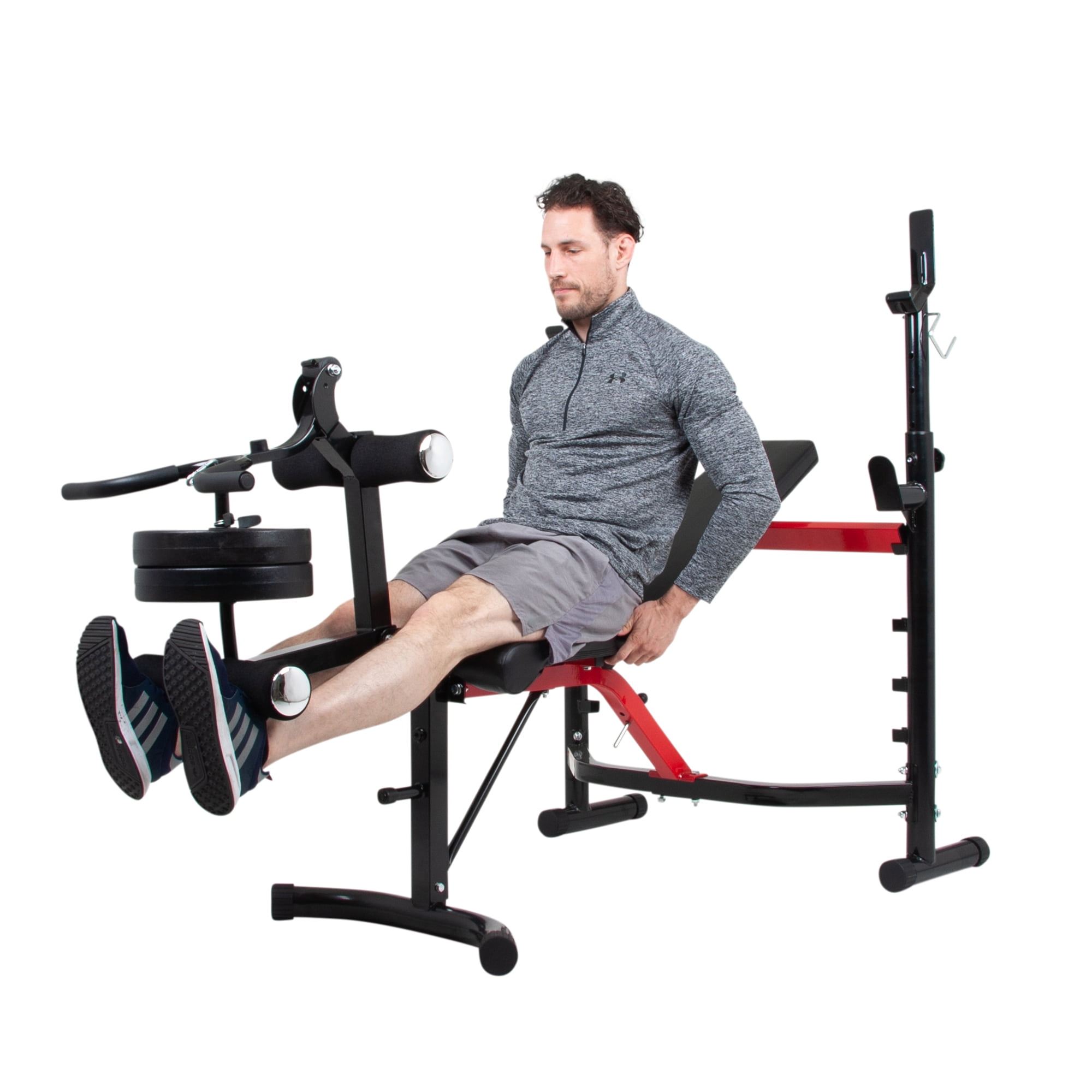 Body Champ BCB5268 Olympic Weight Bench with Arm Curl and Curl Bar Attachment 300 Lbs. Weight Limit Walmart