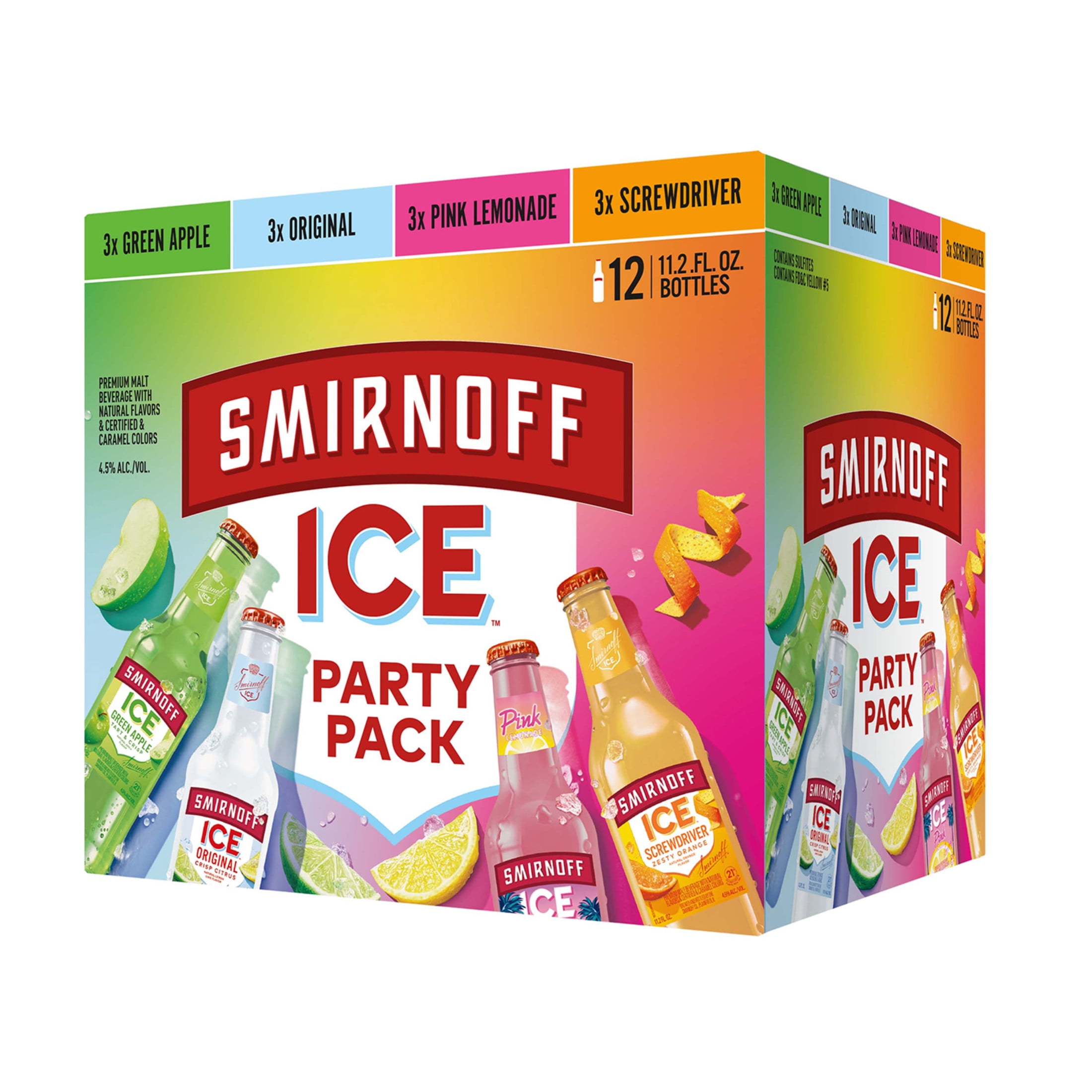 Smirnoff Ice Party Pack Variety, 12 Pack Bottles, 11.2 fl oz, 4.5% ABV