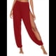 thumbnail image 1 of Pantalones Harén con Abertura Alta para Mujer, Pantalones Harén Hippies. Vino Tinto S, 1 of 7