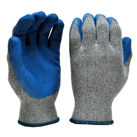 

Deluxe String Knit Palm Rubber Dipped Gloves Blue