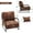 Saddle, variant on Mcombo Modern Accent Chairs, Armchair with Steel Legs, Leathaire Lounge Chairs for Living Room Office HQ102(Brown)