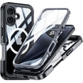 thumbnail image 1 of Case for iPhone 16,Full-Body Rugged Protective Clear Back Hybrid Magnetic Wireless Charging TPE PC with Built-in Screen Shockproof Protector Phone Case for iPhone 16,6.1 inch 2024, 1 of 8