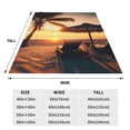 thumbnail image 3 of Honeii Hawaiian Sunset Beach Print Fleece Blanket - Throw Blanket for Bed, Sofa, Couch, Camping, and Travel , Microplush Ultra Soft Warm Blanket-50"x40", 3 of 7