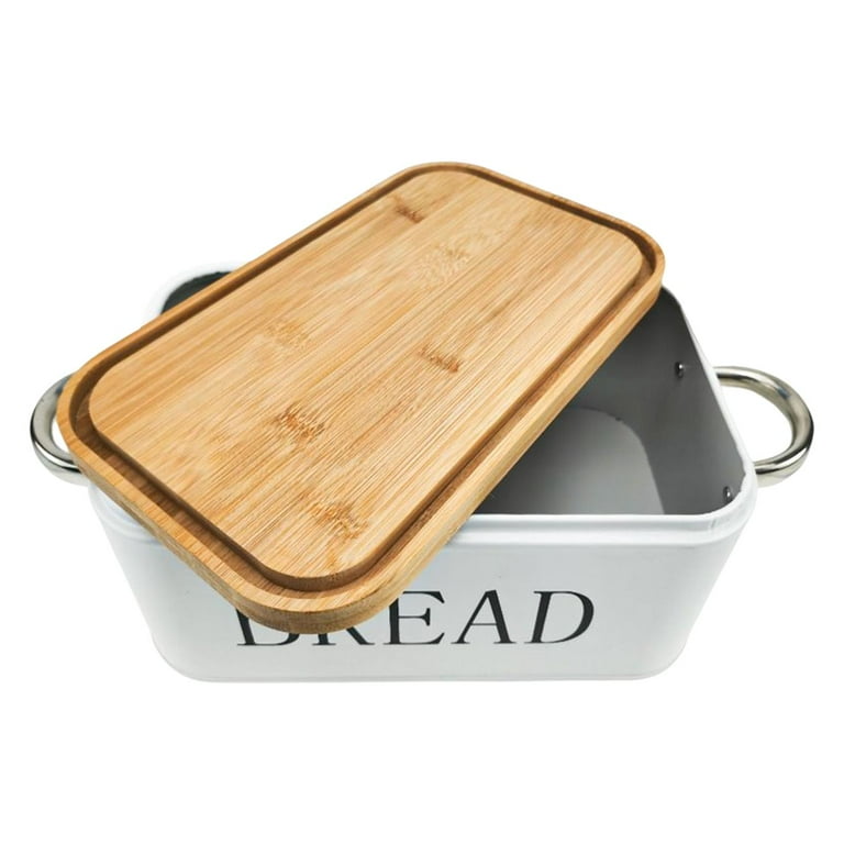 Modern Metal Bread Box with Cutting Board Lid, Bread Storage, Bread Container for Kitchen Counter, Kitchen Decor Organizer, Kitchen, Size