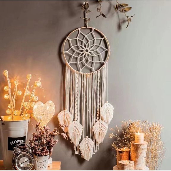 1pcs Woven Wall Hanging Boho Geometric Woven Tapestry Cotton Handmade Bohemian Art Decor Ornament for Bedroom Living Room,Style 4