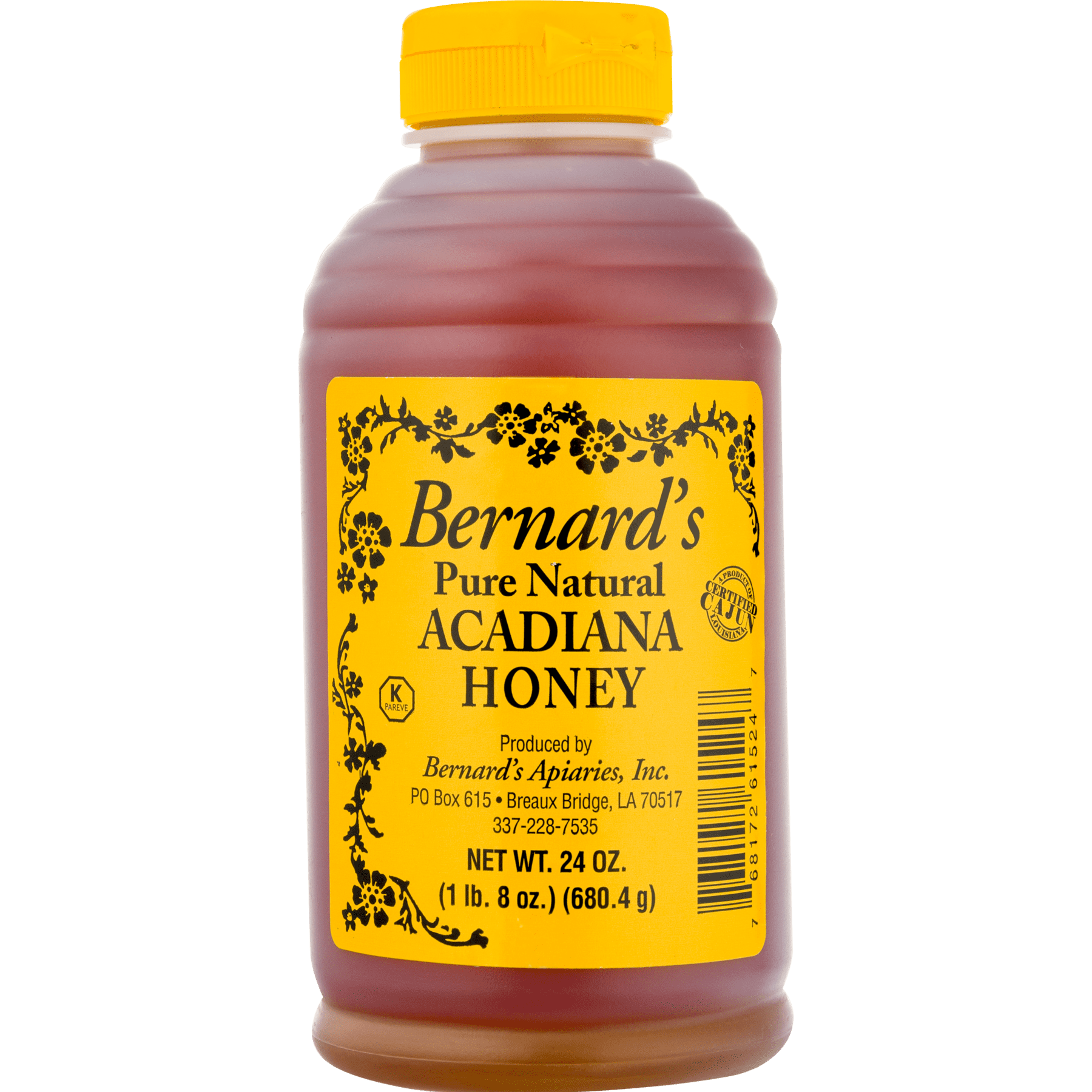 (3 pack) Bernards Pure Natural Acadiana Honey, 24 oz