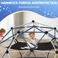thumbnail image 6 of Climbing Dome,12FT Dome Climber with Hammock, Outdoor Play Equipment for 3 to 10 Children, Supports Jungle Gym up to 1,200 lbs, Rust Resistant, Easy to Assemble, Gift for Kids, Blue+Gray, 6 of 9