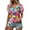 Varicolored, variant on Nlife Women Puff Short Sleeve Hawaiian Shirts Floral Tropic Printed Top Pleated V Neck Boho T-shirt Summer Casual Trendy Boho Blouse