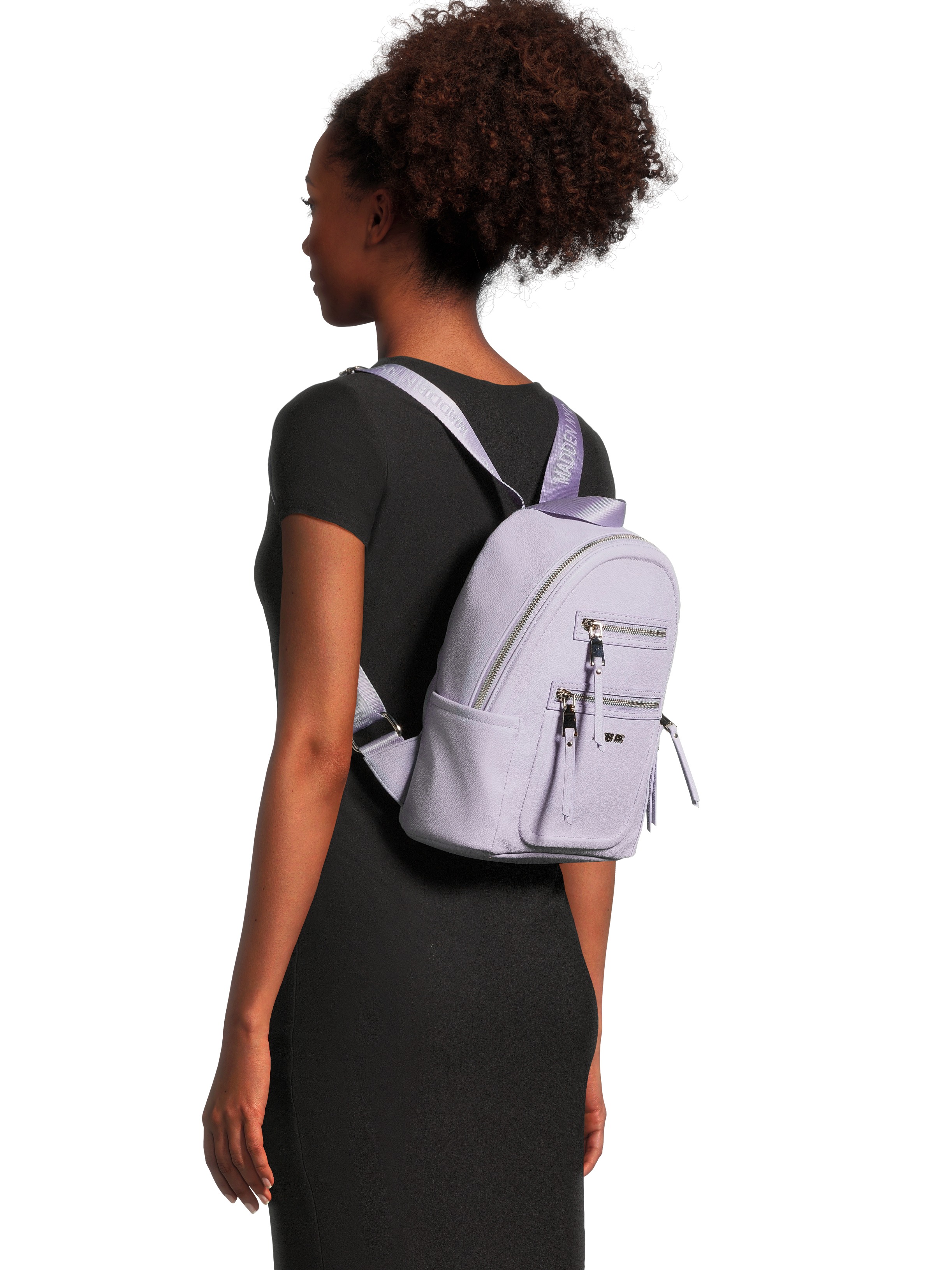 Madden NYC Women's Mini Backpack with Embellished Pouch, Lilac