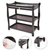 Costway Espresso Sleigh Style Baby Changing Table Infant Newborn Nursery Diaper Station
