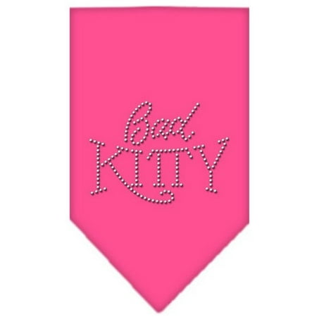Bad Kitty Rhinestone Bandana Bright Pink Large