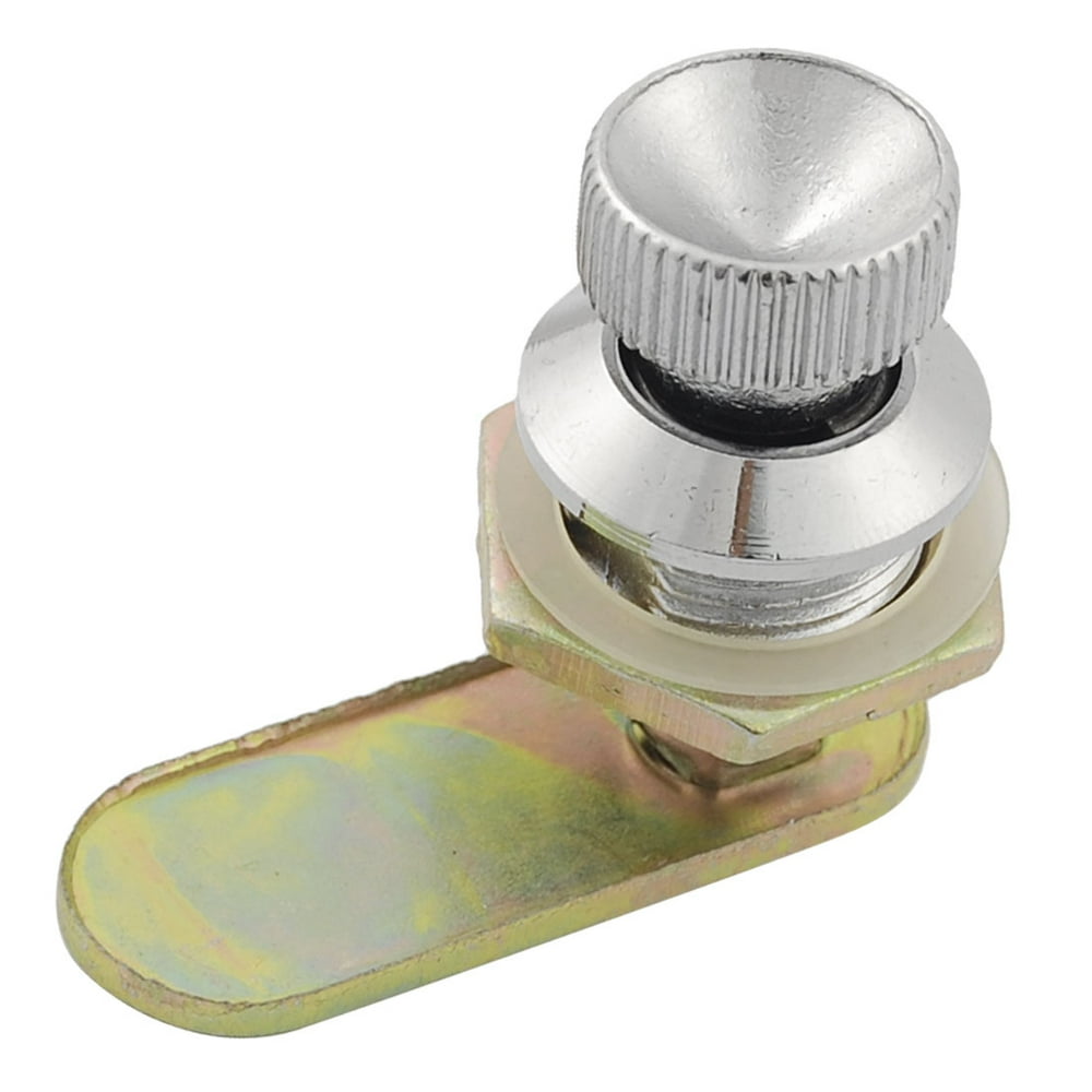 Round Knob 0.67" Male Threaded Keyless Cam Lock Silver Tone