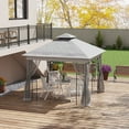 thumbnail image 2 of Outsunny 10' x 10' Patio Gazebo, Outdoor Gazebo Canopy, Light Grey, 2 of 10