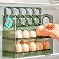 thumbnail image 4 of Organizador de huevos transparente vertical para almacenamiento en refrigerador grande, color verde, 4 of 5