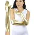 thumbnail image 4 of ToBeInStyle Women's Extra Long Metallic Gloves - Gold, 4 of 4