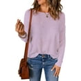 thumbnail image 5 of Mint Plus Pink - Women's Drop Shoulder Tops (S-3XL) | 6 Colors | Long Sleeves | Boat Neck, 5 of 5