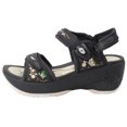 thumbnail image 2 of GP Wedge Platform Snap Lock Sandals for Women: 8698 Black Beige, EU35 (US Size 4 - 4.5), 2 of 8