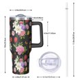 thumbnail image 2 of 40oz Pioneer Flower Floral Print Pattern Insulated Tumbler with Handle, BPA-Free Leak Proof Lid and Straws, Double Wall Vacuum, Hot 12h/Cold 34h, 2 of 6