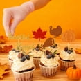 thumbnail image 4 of Neoyler 12 Pack Thanksgiving Cake Toppers Cupcake Picks Decorations for Fall Party Table Decor with Turkey Pumpkin Maple Leaf Drumstick Suit for Gatherings Holiday Desserts Decor 6.3in Multicolor, 4 of 6