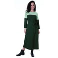 thumbnail image 5 of Moomaya A-line Color Block Maxi Dress Casual Plain Waist Belted Long Dress, 5 of 7