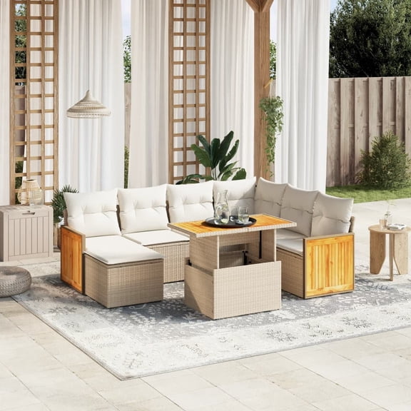 vidaXL Garden Sofa Set Beige