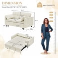 thumbnail image 6 of Bellemave Sleeper Sofa Bed 3-in-1 Convertible Couch with Pullout Bed, Futon 2-Seater Loveseat with Toss Pillows and Storage Pockets, 3 Level Adjustable Backrest Sofa for Living Room （Creamy White）, 6 of 8