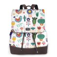 thumbnail image 1 of Disketp Alpaca Flower Mochila de Cuero para Mujer, Bolso de Espalda Antirrobo con Estilo para Viaje, Trabajo y Uso Diario, 1 of 4