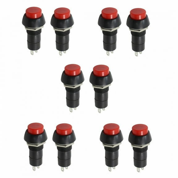 10x Red Momentary Push Button Switch Reset Horn AC 1.5A 125V/3A 250V Car 12V DC
