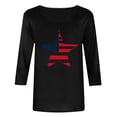 thumbnail image 4 of Lorytime Forth of July Outfits Women Red White and Blue Tops Patriotic Graphic Clothes 3/4 Sleeve Festival Wear Black S, 4 of 5