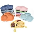 thumbnail image 3 of 9Pcs Children‘S Silicone Tableware Set Baby Non-Slip Divided Children‘S Plate Bowl With Suction Cup, 3 of 5