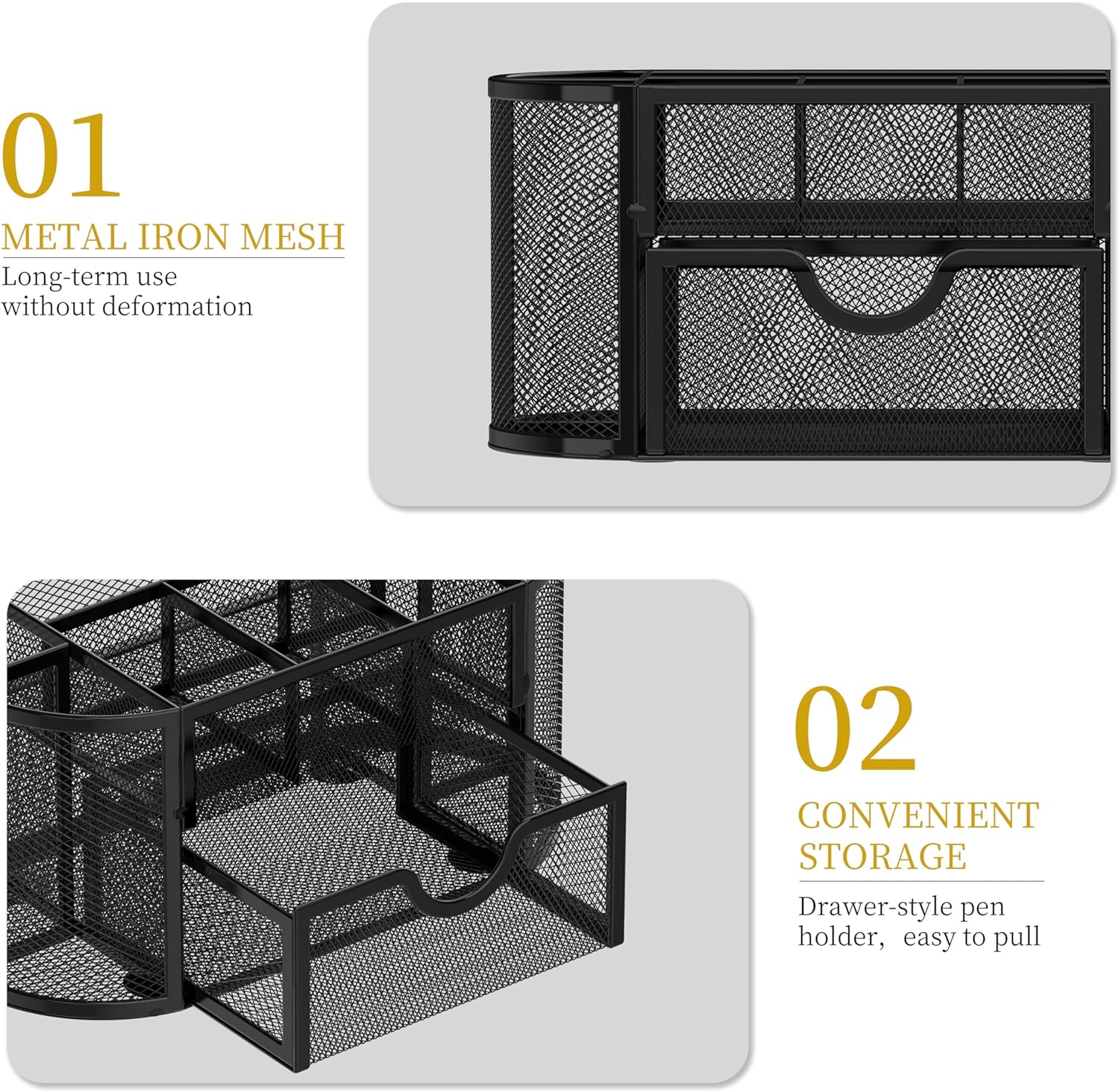 INTIGE Small Mesh Desk Organizer with 9 Compartments photo 5