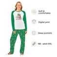 thumbnail image 2 of Santa Flamingo Matching Family Christmas Pajamas Funny, Tropical Green And White Pajamas With Plus Size, 2 of 7