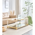 thumbnail image 5 of DeeHome Stainless Steel Coffee Table With acrylic Frame and Clear Glass Top cs-1195 gold, 5 of 9