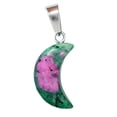 thumbnail image 1 of Pendentifs en Pierre Forme de Lune Colorée Mini Charme Pierre Précieuse Boucles d'Oreilles Accessoires Fait Main pour Femmes Rouge et Vert, 1 of 9