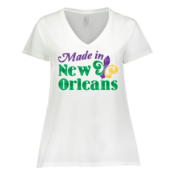 Inktastic Made in New Orleans Women's Plus Size V-Neck T-Shirt