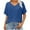 Blue, variant on YUGYXL Womens Tunics Shirts Short Sleeve Tops Lightweight V Neck Tshirts Solid Color Summer Tops with Pocket White S