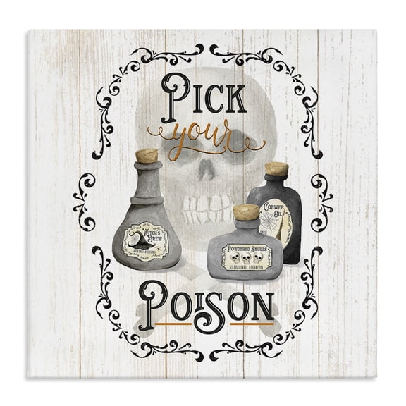 Stupell Industries Farmhouse Halloween Poison Jars Canvas Art, 17 x 17, by Deane Beesley