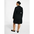 thumbnail image 3 of Terra & Sky Women's Plus Size Tiered Shirt Dress with Long Sleeves, Sizes 0X-5X, 3 of 5