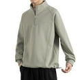 thumbnail image 2 of pstuiky Camisas para hombre de manga larga, Chaqueta tipo cárdigan con capucha y bolsillo de manga larga con cremallera de color liso a la moda para hombre camisetas de hombre l, 2 of 9