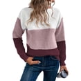 thumbnail image 4 of Women's Striped Sweater Boat Neck Knitted Sweater Casual Long Sleeve Pullover Fashion Sweater Top, 4 of 9