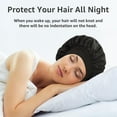 thumbnail image 3 of 3PCS Silk Sleeping Bonnet Set , Wide Band Satin Hair Cap for Women with Curly, Braided or Natural Hair , Super Soft Nighttime Hair Protection, 3 of 6