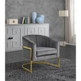 thumbnail image 6 of Pemberly Row Modern 18.5"H Velvet Accent Chair in Gray and Gold, 6 of 6