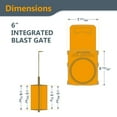 thumbnail image 2 of POWERTEC 4PK 6 Inch Blast Gate, Anti-Clog & Easy-Clearing Blast Gate for Dust Collector & Dust Collection Fittings (70385-P4N), 2 of 5
